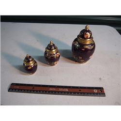 Set of Decorative Metal Jars (3)