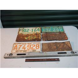 1934, 1974: 4 1960’s License Plates / Level