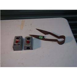 Metal Sheep Shears, Electric Motor Start Stop Switches (2)