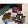 Image 2 : Lot Of Hockey Tins With Contents, Cards, Mini Jersey, Marbles