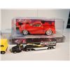 Image 4 : Kalifornia Kicks Car Models (2) With Extra Toy Semis (Manheim Auctions, Interstate Batteries)