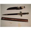 Image 1 : German Dagger with Swastika (Likely Reproduction) With Survival Knife, Both With Sheaths