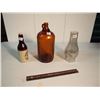 Image 2 : Brown Glass Javex jug, Ginger Beer bottle, Lamp Globe