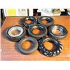 Image 1 : Lot Of Tire Ashtrays (7) (Mostly Firestone) (2 Glass Centres)