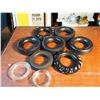 Image 2 : Lot Of Tire Ashtrays (7) (Mostly Firestone) (2 Glass Centres)