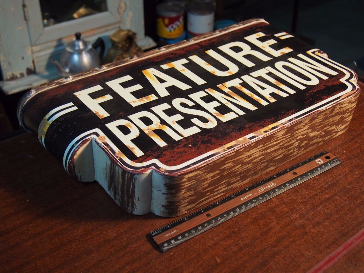 Metal Feature Presentation Sign