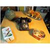Image 1 : Lot Of Misc. (Tiger Statue, Vase, Rileys Toffee Tin, Flinstones Coin Bank, PTT Rotary Phone)