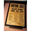 Image 1 : Vintage 1965 Auction Sale Poster, Framed, (19”x27”)