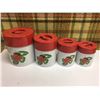 Image 1 : Vintage Strawberry Canister Set By TII (4 Pieces)