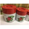 Image 2 : Vintage Strawberry Canister Set By TII (4 Pieces)