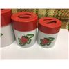Image 3 : Vintage Strawberry Canister Set By TII (4 Pieces)