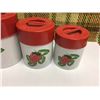 Image 3 : Vintage Strawberry Canister Set By TII (4 Pieces)