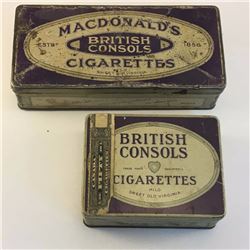 Lot (2) Macdonalds British Consols Tobacco Tins