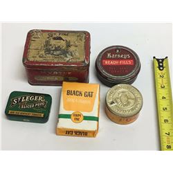 Lot Of Tobacco Tins (5 Pieces) (St. Leger, Erinmore, Barney's, Black Cat, Myrtle)