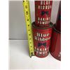 Image 2 : Lot (4) Vintage Blue Ribbon Baking Powder Tins