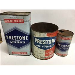 Lot (3) Prestone Anti-Freeze Cans