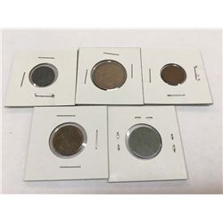 Lot (5) Different Nazi Germany Coins