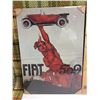 Image 2 : Lot (2) NOS Reproduction Tin Posters (Fiat 509, A.C.F 1938)