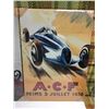 Image 3 : Lot (2) NOS Reproduction Tin Posters (Fiat 509, A.C.F 1938)