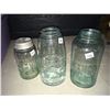 Image 2 : Mason Jars (3) W/ 1 Metal Lid With Porcelain Base