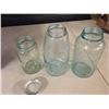 Image 5 : Mason Jars (3) W/ 1 Metal Lid With Porcelain Base
