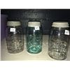 Image 2 : Glass Jars (3) All W/ Metal Lids With Porcelain Bases