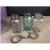 Image 3 : Glass Jars (3) All W/ Metal Lids With Porcelain Bases