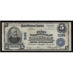 1902 $5 The First National Bank of Birmingham Currency Note