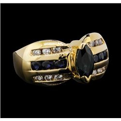 14KT Yellow Gold 1.00ctw Sapphire and Diamond Ring