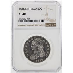 1836 Capped Bust Half Dollar Coin Lettered NGC XF40