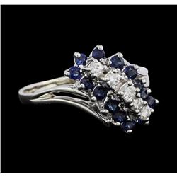 14KT White Gold 0.50ctw Sapphire and Diamond Ring