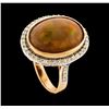 Image 4 : 14KT Rose Gold 8.56ct Opal and Diamond Ring