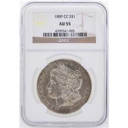 1889-CC $1 Morgan Silver Dollar Coin NGC AU55