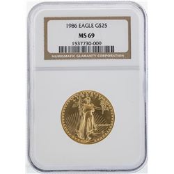 1986 $25 American Gold Eagle Coin NGC MS69