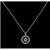Image 2 : 14KT White Gold 0.63ctw Diamond Pendant With Chain