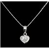 Image 2 : 14 and 18KT White Gold 0.25ctw Diamond Pendant with Chain