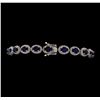 Image 3 : 14KT White Gold 10.46ctw Sapphire and Diamond Bracelet