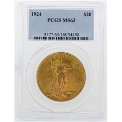 1924 $20 St. Gaudens Double Eagle Gold Coin PCGS MS63