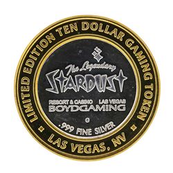 .999 Silver Stardust Resort Las Vegas, Nevada $10 Casino Limted Edition Gaming T
