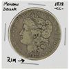 Image 1 : 1878-CC $1 Morgan Silver Dollar Coin Details Rim Ding