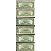 Image 2 : Lot of (6) 1953B $5 Silver Certificate Notes