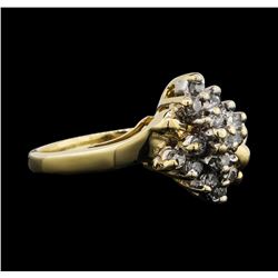 14KT Yellow Gold 0.25ctw Diamond Cluster Ring
