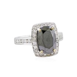 14KT White Gold 4.83ctw Fancy Black Diamond Ring