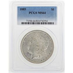 1885 $1 Morgan Silver Dollar Coin PCGS MS64
