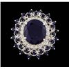 Image 2 : 14KT White Gold 13.70ctw Sapphire and Diamond Ring