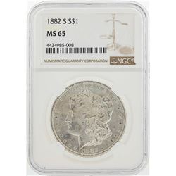 1882-S $1 Morgan Silver Dollar Coin NGC MS65