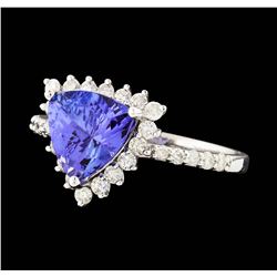 14KT White Gold 2.18ct Tanzanite and Diamond Ring