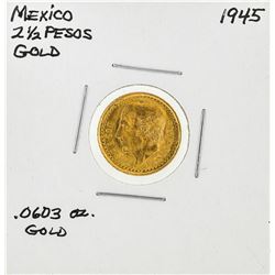 1945 Mexico 2 1/2 Pesos Gold Coin