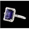 Image 1 : 14KT White Gold 1.89ct Tanzanite and Diamond Ring