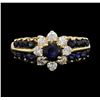 Image 2 : 14KT Yellow Gold 1.10ctw Sapphire and Diamond Ring